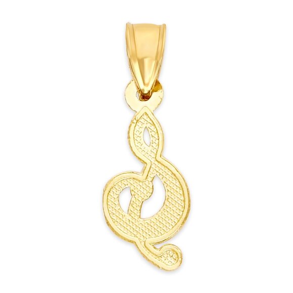 Solid 14k Gold Music Pendant - Musical Jewelry Gifts for Her - Picture 3 of 5